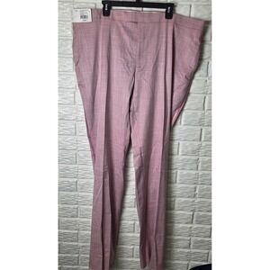 TRE VERO Suit pants Formal Satin leg stripe Pink Rose Unhemmed Men's 46 R